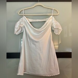 Lulu’s White Satin Mini Dress